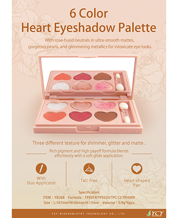 6 Color Heart Eyeshadow Palette
